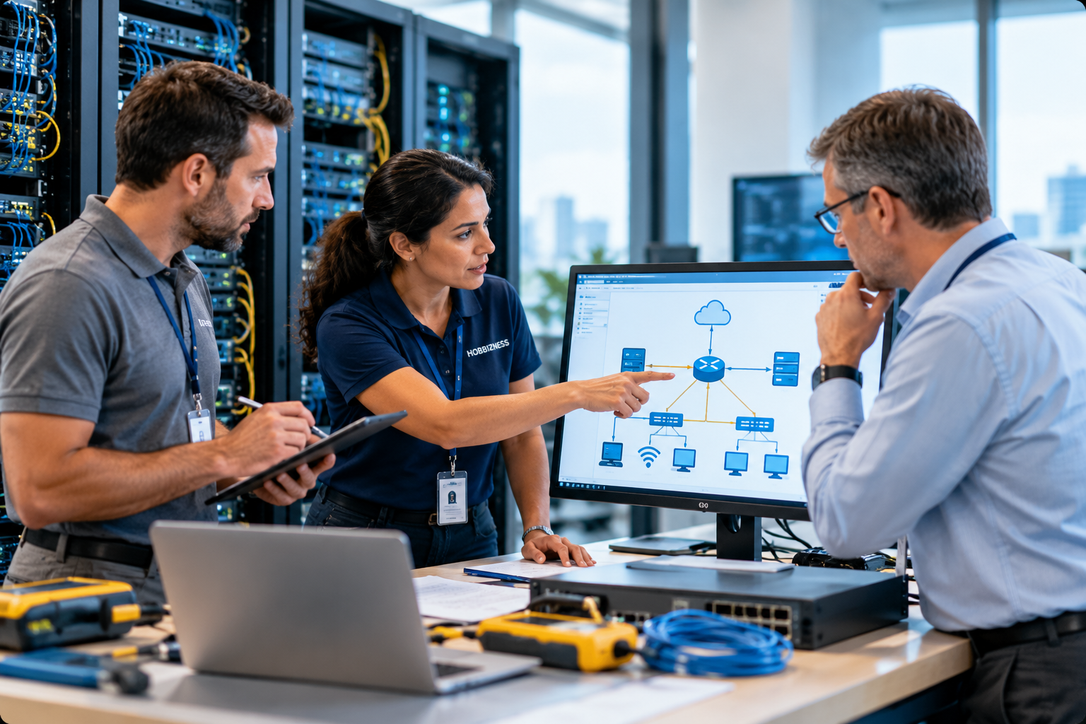 HOBBIZNESS coordonne les interventions entre opérateur télécom et service informatique pour résoudre les incidents réseau